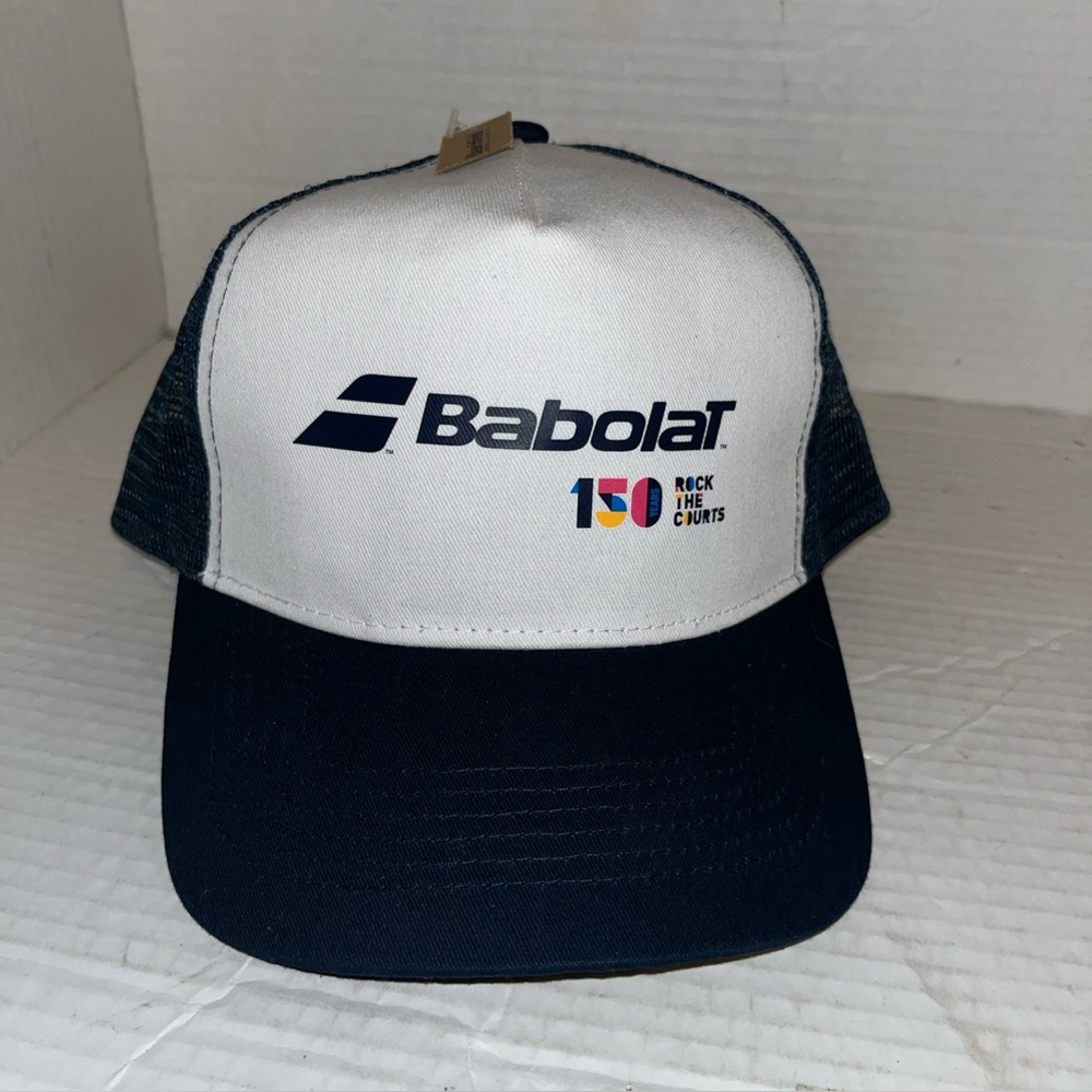 Babolat 150 Years Rock the Courts Trucker Hat Navy White Snapback Beechfield NWT